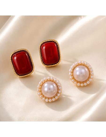 ARETES DUO PERLAS Y AMOR