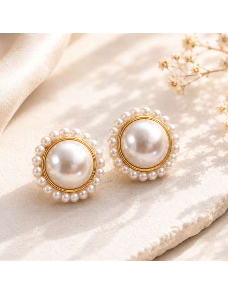 ARETES DUO PERLAS Y AMOR