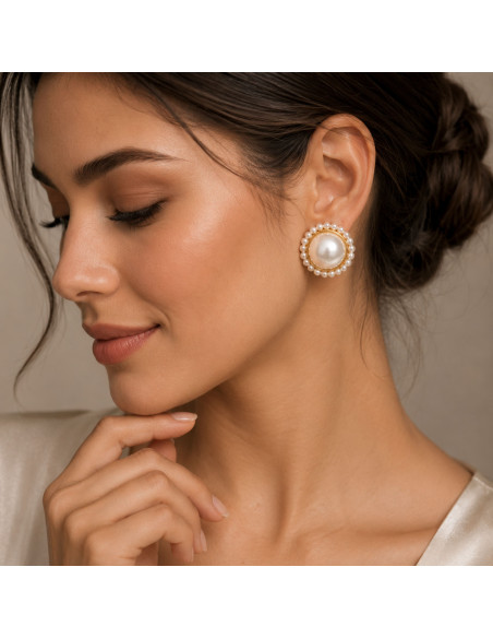 ARETES DUO PERLAS Y AMOR