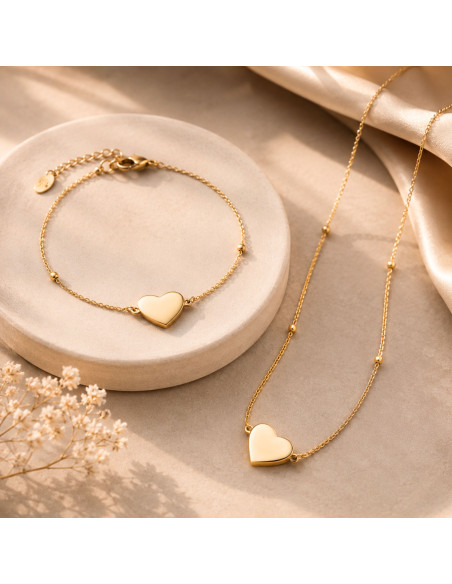 ESTUCHE COLLAR Y PULSERA CORAZON