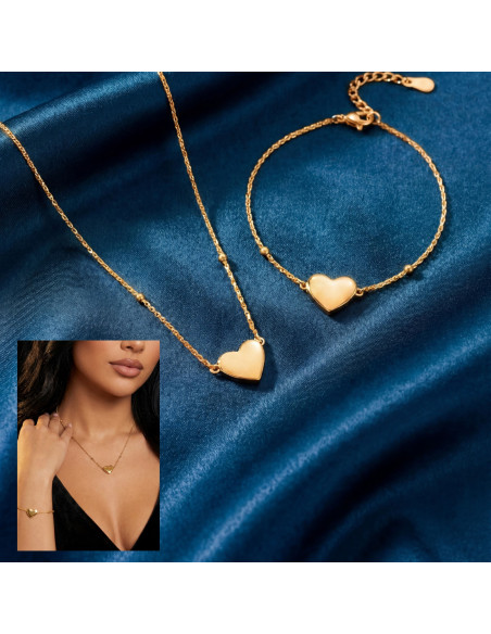 ESTUCHE COLLAR Y PULSERA CORAZON