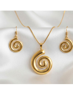 ESTUCHE COLLAR Y ARETES AUREA ESPIRAL