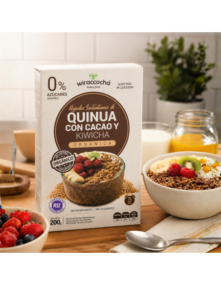 HOJUELA INSTANTANEA DE QUINUA CON KIWICHA Y CACAO 200G | Nubelle Perú