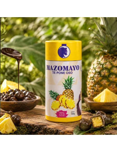 PIÑA DESHIDRATADA BAÑADO CHOCOLATE 70% MAZOMAYO | Nubelle Perú